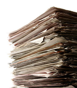Pile of tax receipts